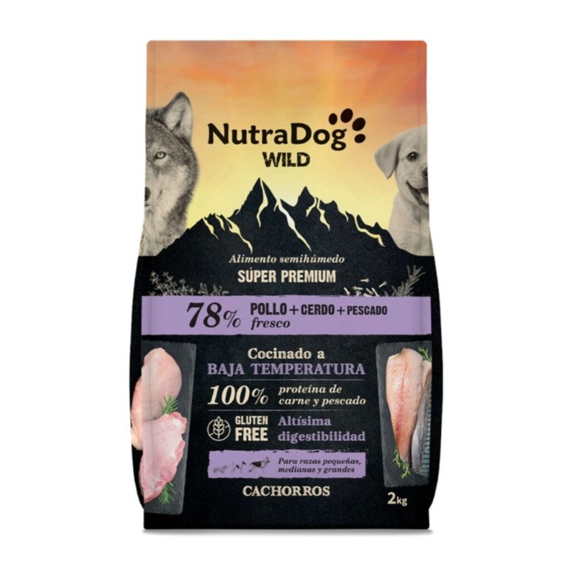 Pollo, cerdo y pescado Semihúmedo Nutradog