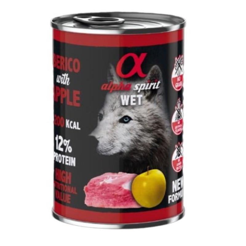 ALPHA SPIRIT WET DOG CERDO CON MANZANA AMARILLA